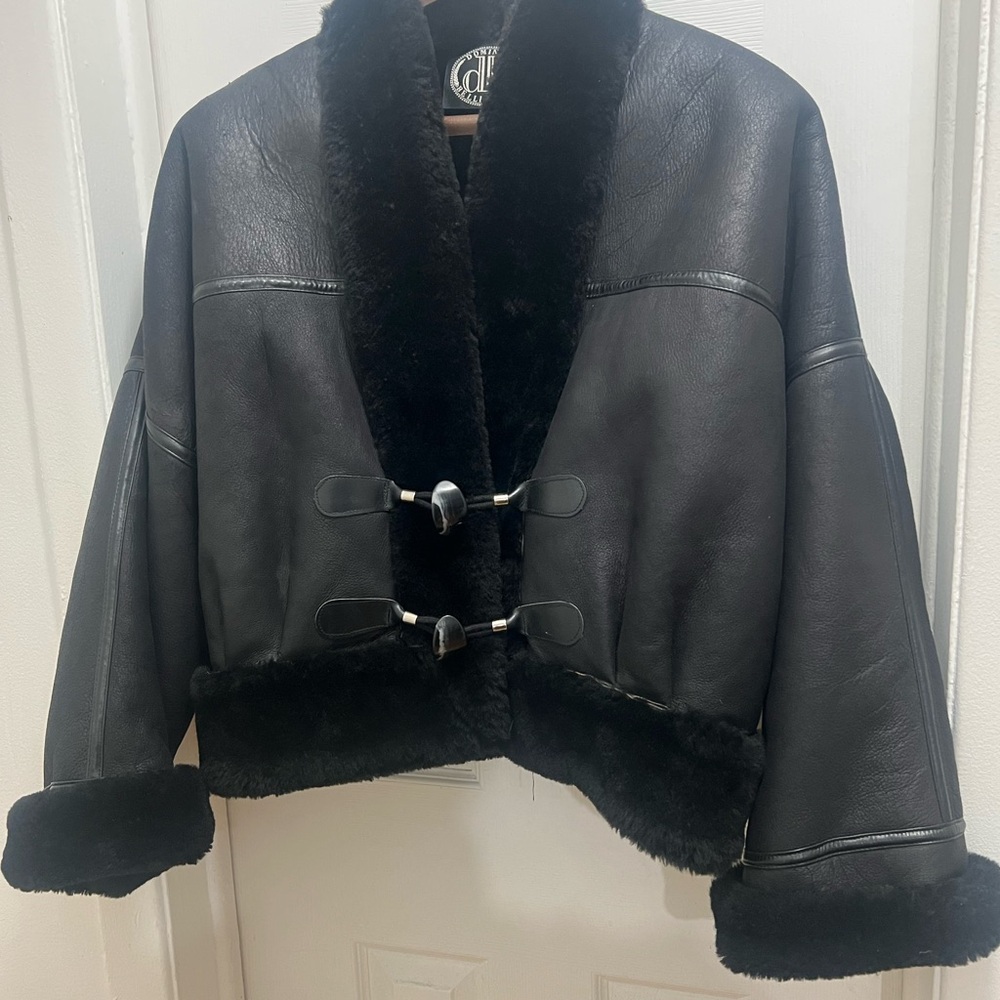 Dominic Bellissimo Lambskin Leather Shearling Lined  short jacket